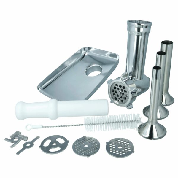 Triturador de Carne para KitchenAid - Kit de Acessório com Enchedor de Salsichas e 3 Discos de Moagem