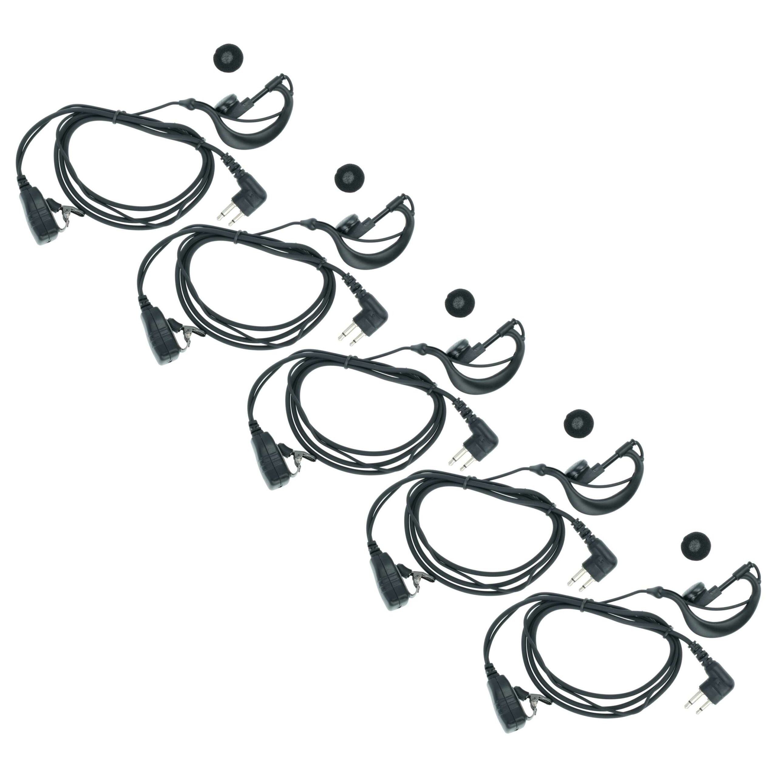 5x Auricular de Segurança com Microfone e PTT para Motorola GP300