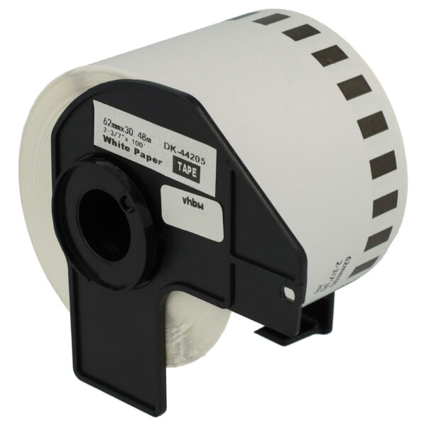 Rolo de Etiquetas Compatível com Brother DK-44205 - Premium 62 mm x 30.48 m + Suporte