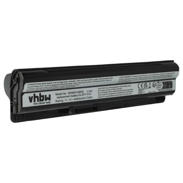 Bateria para Portátil vhbw substitui Medion BTY-S14 6600 mAh 11.1 V