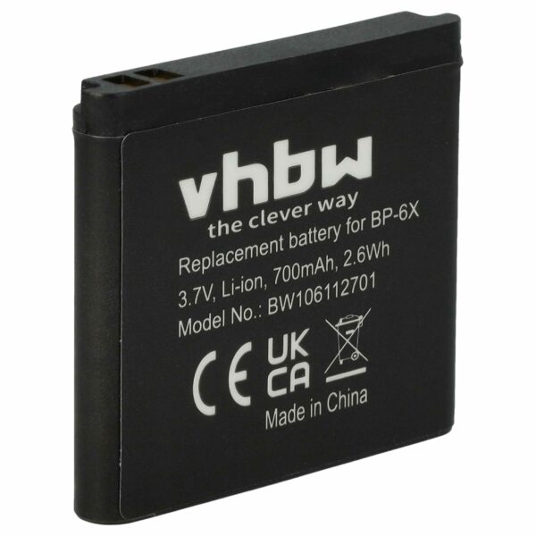 Bateria para Telemóvel Nokia BP-6x - 700 mAh 3.7 V Li-Ion vhbw
