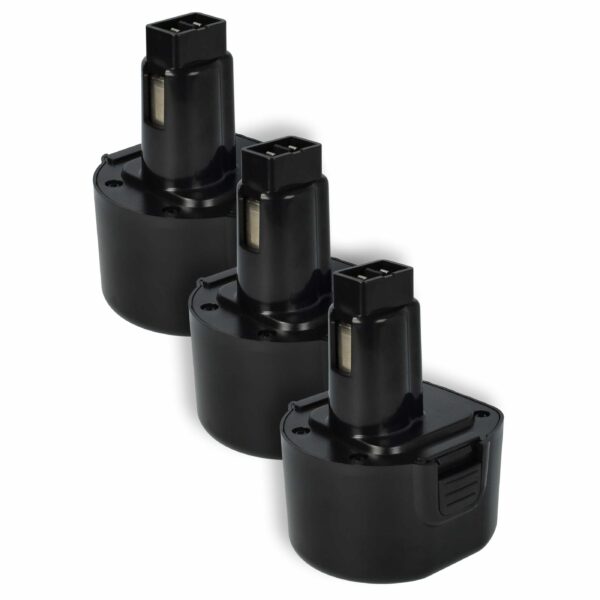 3x Bateria compatível Black & Decker A9242, A9251, A9265, A9272 - 1500 mAh, 9.6 V, NiMH