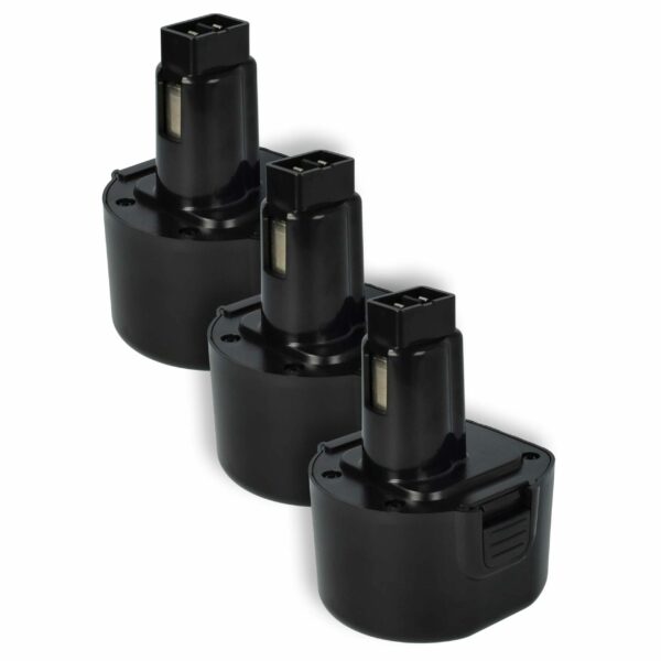 3x Bateria compatível Black & Decker A9242, A9251, A9265, A9272 - 1500 mAh, 9.6 V, NiMH