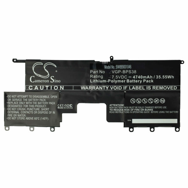 Bateria vhbw para Sony Vaio Pro 11 e Pro 13 - 4740 mAh 7.5 V Li-polymer