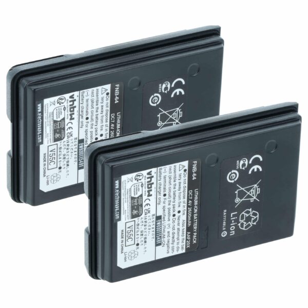 Bateria vhbw rádio 2600 mAh 7.4 V Li-Ion (2x) para Yaesu Vertex FT-60, VX-110, VX-150