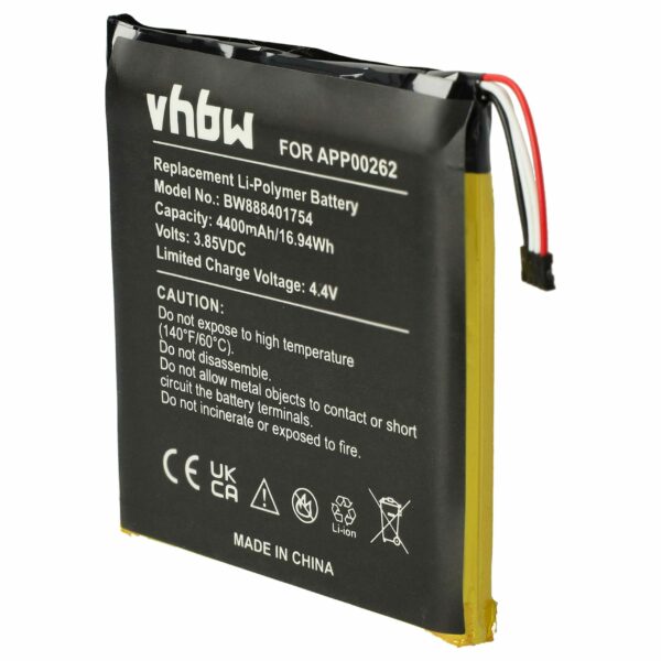 Bateria para Caterpillar APP00262, 1ICP8/59/66 - 4400 mAh 3.85 V Li-polymer com Conector Preto vhbw