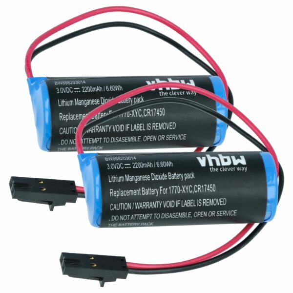 Bateria vhbw 2x para Controlador CNC Allen Bradley 1770-XYC - 2200 mAh 3V Li-MnO2