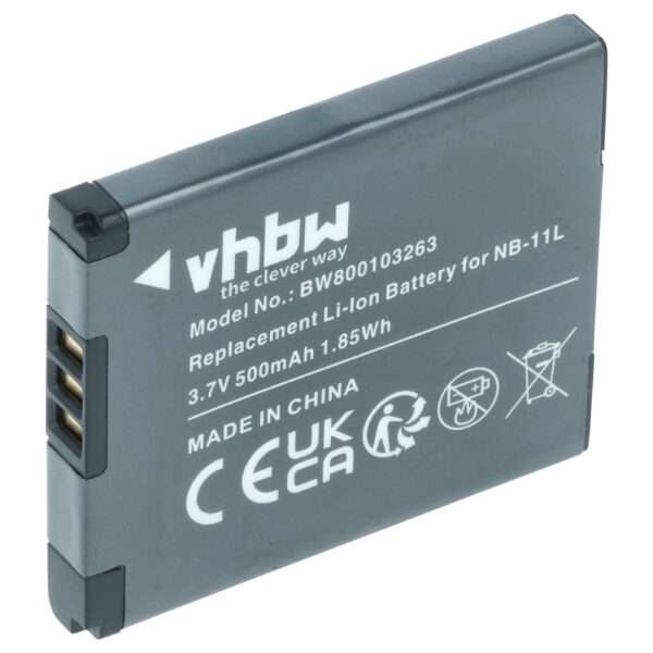 Bateria vhbw para Canon NB-11LH, NB-11L - 500mAh, 3.7V, Li-Ion