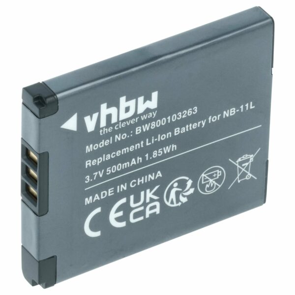 Bateria vhbw para Canon NB-11LH, NB-11L - 500mAh, 3.7V, Li-Ion