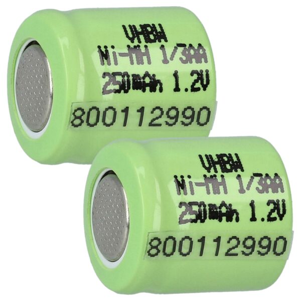 Bateria vhbw para Dispositivos de Modelismo 2x 1/3AA - 250 mAh 1.2 V NiMH