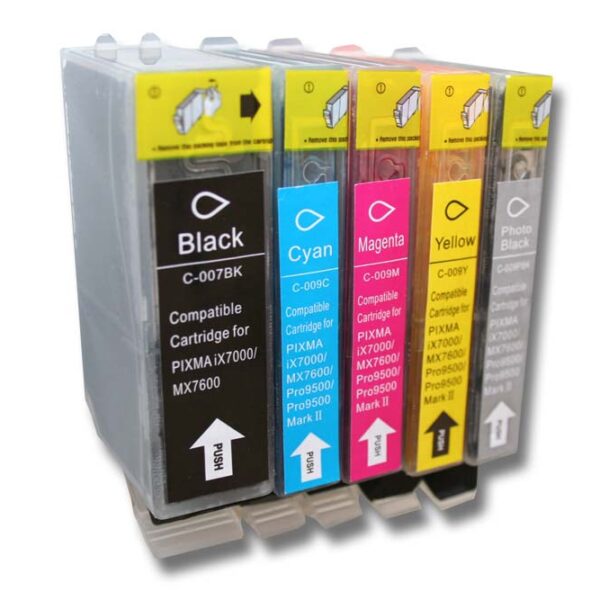 Conjunto de 5 Tinteiros vhbw para Canon IX7000 (Preto, Ciano, Magenta, Amarelo e Preto Fotográfico)