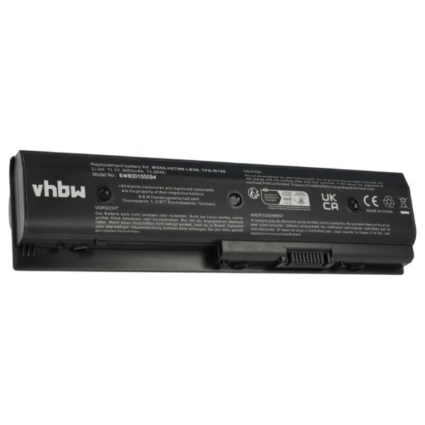 Bateria para Portátil HP vhbw - 6600 mAh 10.8 V Li-Ion (Substitui 671567-831, 671567-421, 672326-421, 671731-001)