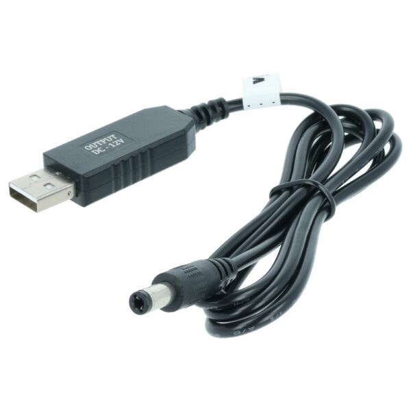 Cabo de Carregamento USB para Conector Cilíndrico 5,5 x 2,5 mm - vhbw - 5 V / 2 A para 12 V / 0,7 A, 1m