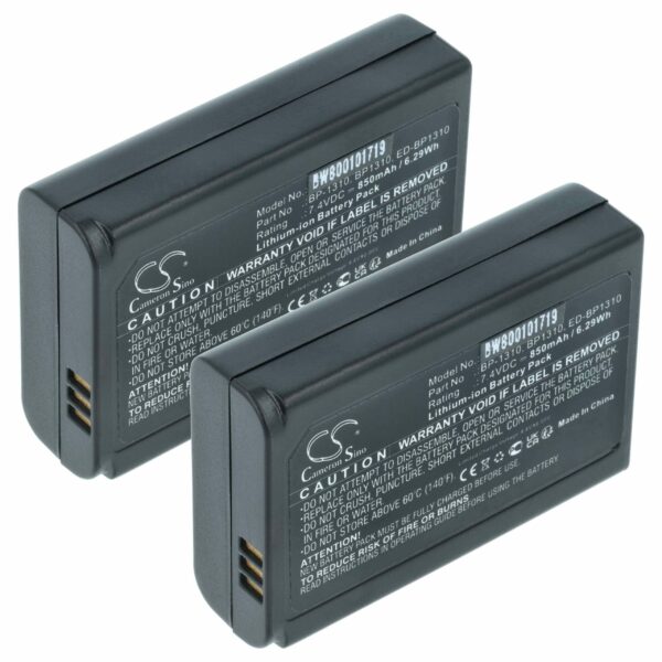 2x Bateria vhbw para Samsung AD43-00192A, BP1310, BP-1310, ED-BP1310 - 1000mAh, 7.2V, Li-Ion