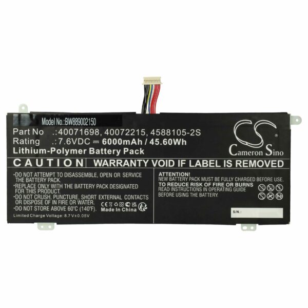 Bateria para Portátil Medion/Dynabook vhbw - 6000 mAh 7.6V Li-Polymer