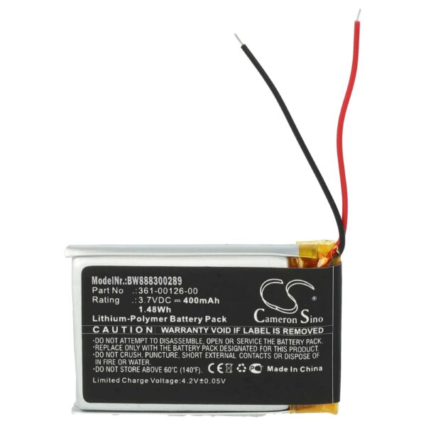 Bateria Smartwatch vhbw substitui Garmin 361-00126-00 - 400 mAh 3.7 V Li-polímero + Ferramentas