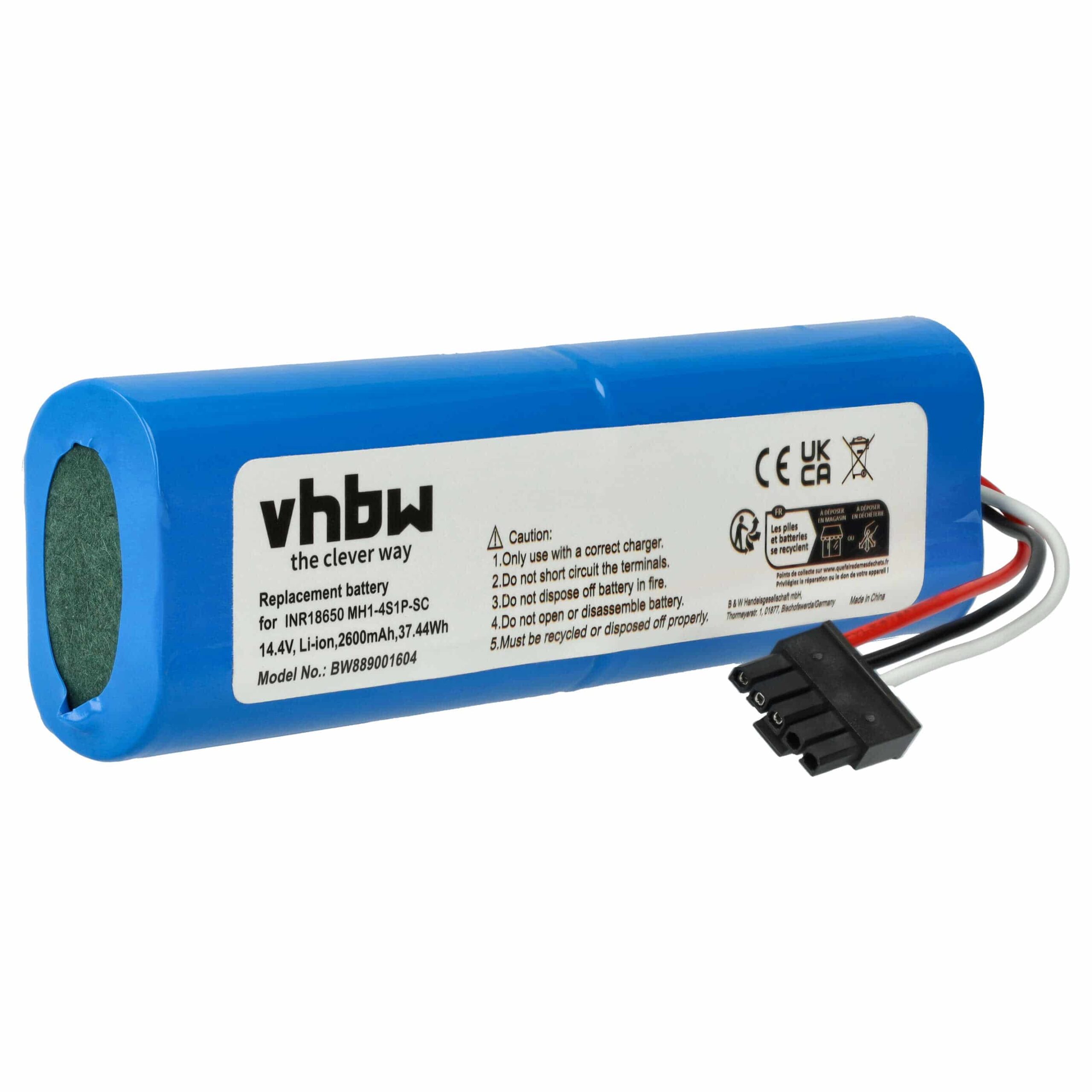 Bateria vhbw 2600mAh 14.4V Li-Ion para Proscenic M6 Pro, Xiaomi Mi Mop Pro e Robôs de Limpeza - Image 3