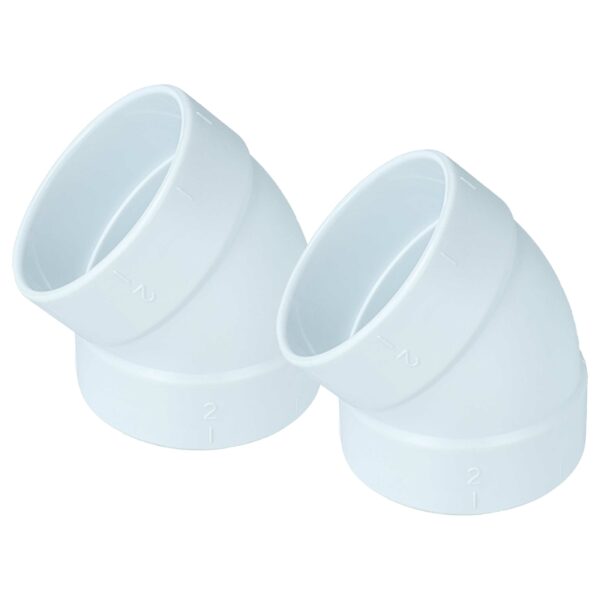2x Cotovelo 45° para Aspiradores Centralizados - vhbw - 68 mm