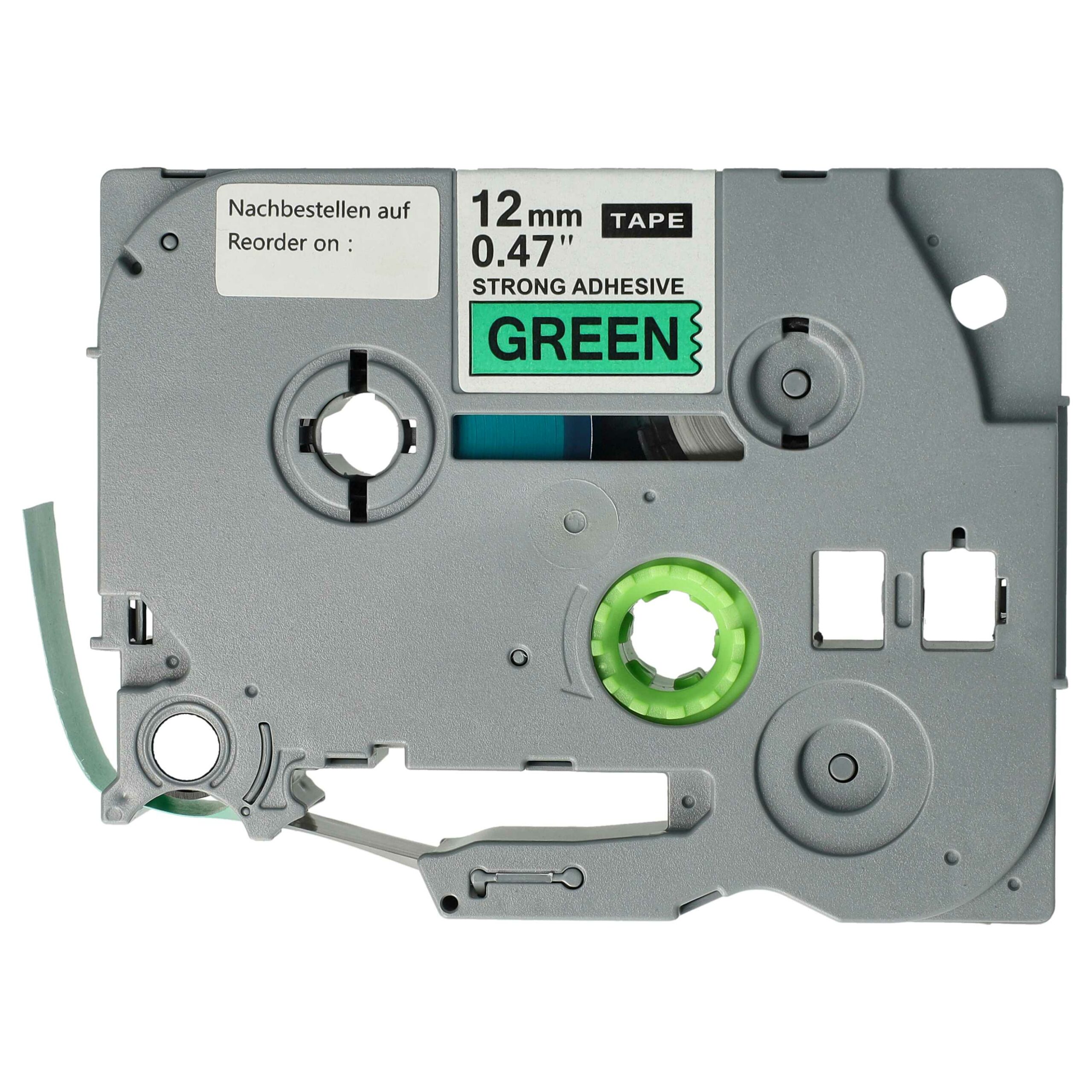 Fita de Etiquetagem vhbw compatível com Brother TZE-S731 - 12 mm Preto sobre Verde, Extra Resistente - Image 3
