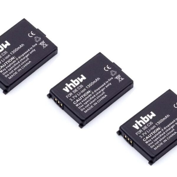 Pack 3x Bateria vhbw L36880-N5401-A102 para Telefone Siemens/Swisscom - 1300 mAh 3.7V Li-Ion