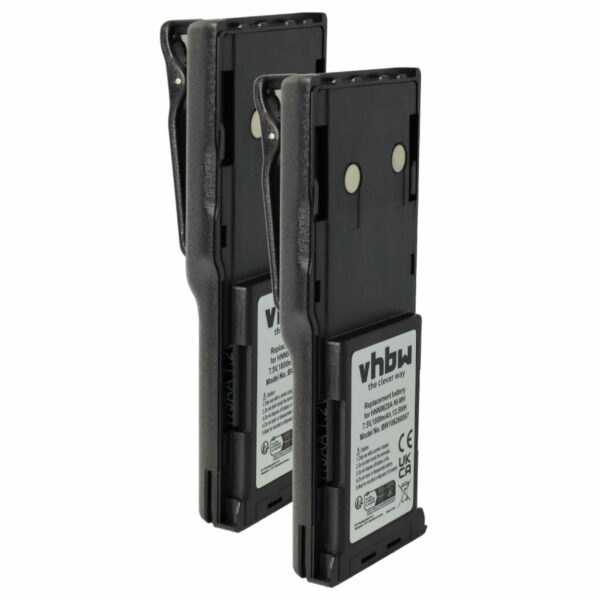 2x Bateria de substituição para rádio Motorola HNN8133C, HNN9628A, HNN8308A, HNN9628 - 1800 mAh 7.5 V NiMH + Clip de Cintura