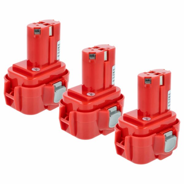 3x Bateria vhbw 9.6V 3000 mAh NiMH para Makita 192321-5, 192404-1, 192019-4, 192534-8