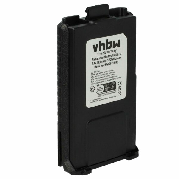 Bateria de Substituição vhbw para Rádio Baofeng BL-5 - 1800 mAh 7.4 V Li-Ion