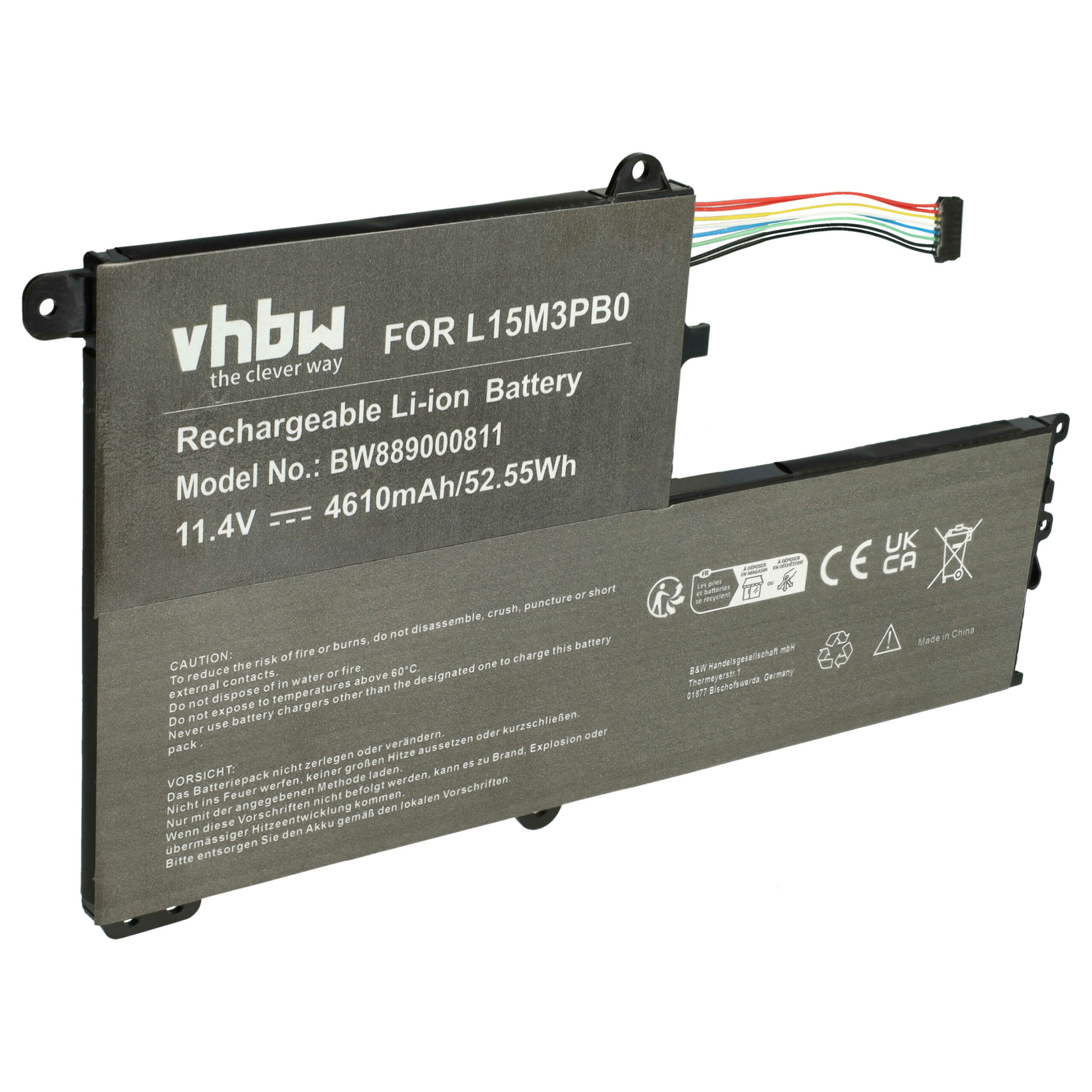Bateria vhbw para Lenovo - 4610 mAh 11.4 V Li-Ion (Substitui B102297-0004, 5B10K84638, L15L3PB0, L15C3PB1) - Image 3