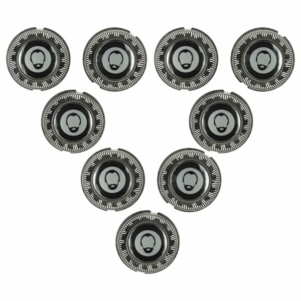 9 Cabeças de Barbear Compatíveis Philips HQ8/53, HQ8/5 - vhbw Prateado