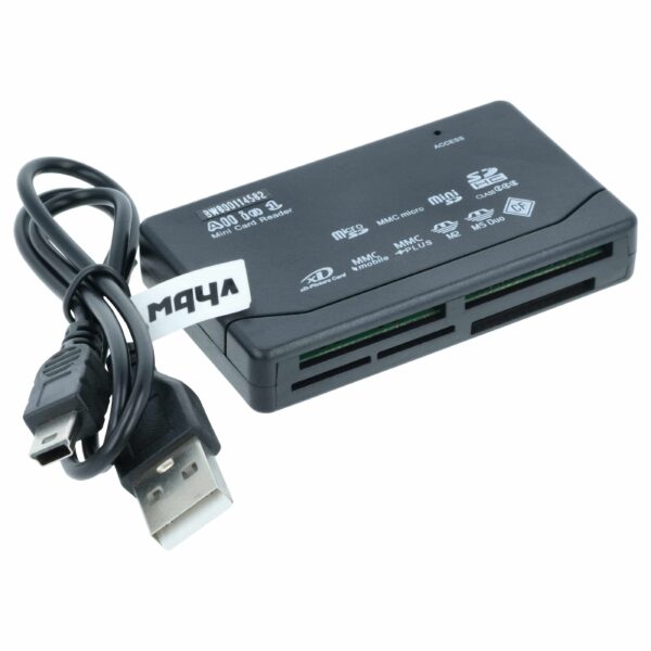 Leitor de Cartões SD All-In-One vhbw para cartões micro SD e mais - Com cabo USB