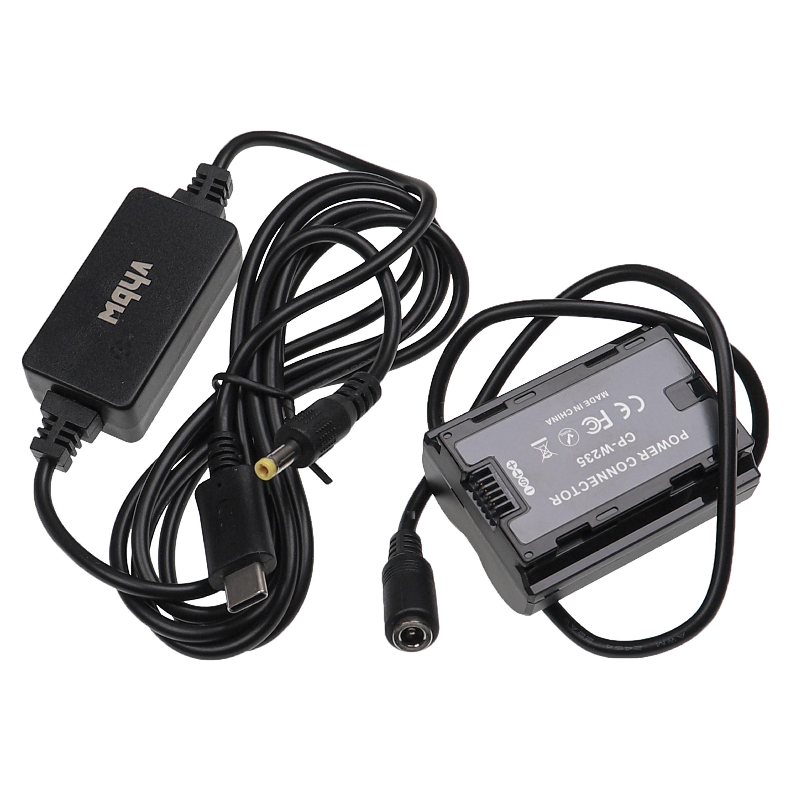 Fonte de Alimentação USB vhbw para Câmaras Fujifilm (substitui AC-84V) + Acoplador DC - 2 m, 9 V 3.0 A - Image 3