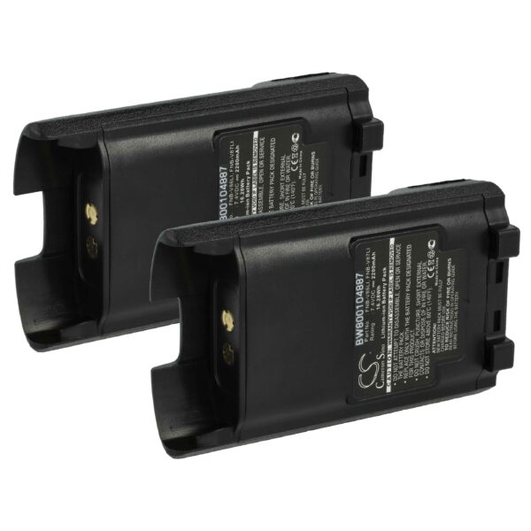 Bateria vhbw 2x para Rádios Yaesu Vertex FNB-V87Li, FNB-V87, FNB-V86Li, FNB-V86 - 2200 mAh 7.4 V Li-Ion