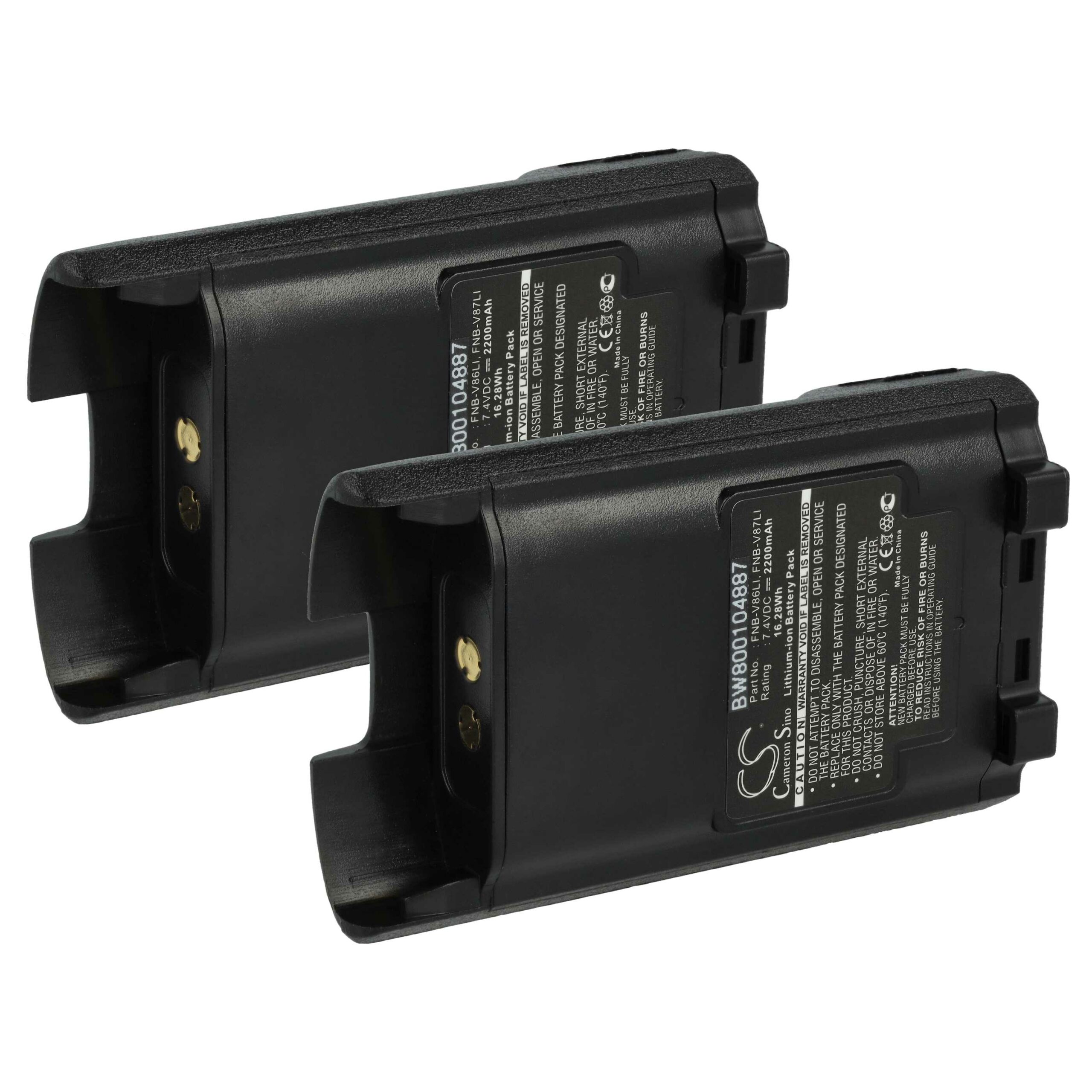 Bateria vhbw 2x para Rádios Yaesu Vertex FNB-V87Li, FNB-V87, FNB-V86Li, FNB-V86 - 2200 mAh 7.4 V Li-Ion