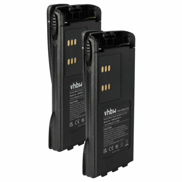 2 Baterias para Rádio Motorola HMNN4151, HMNN4154, HNN4001, HMNN4158, HMNN4159 - 2100 mAh 7.2 V NiMH