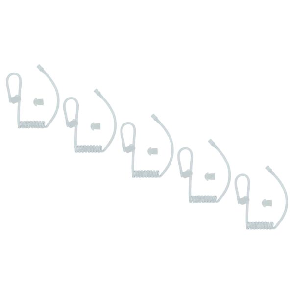 5x Tubo Acústico Espiral vhbw para Auscultadores / Walkie-Talkie - Transparente, com 10x Auriculares