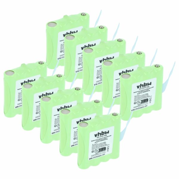 Bateria vhbw 10x para rádios Midland/Motorola - 600 mAh 4.8V NiMH (BATT8R, KEBT072A)