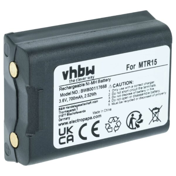 Bateria de Substituição vhbw para Comando Ravioli NH800 - 700 mAh 3.6 V NiMH