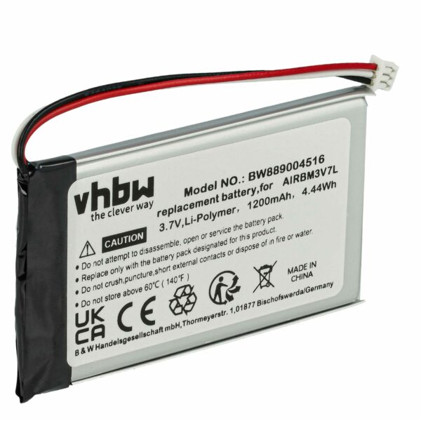 Bateria de Substituição vhbw para Autec R0BATT00E0018, BH3V7L, AIRBM3V7L - 1200 mAh