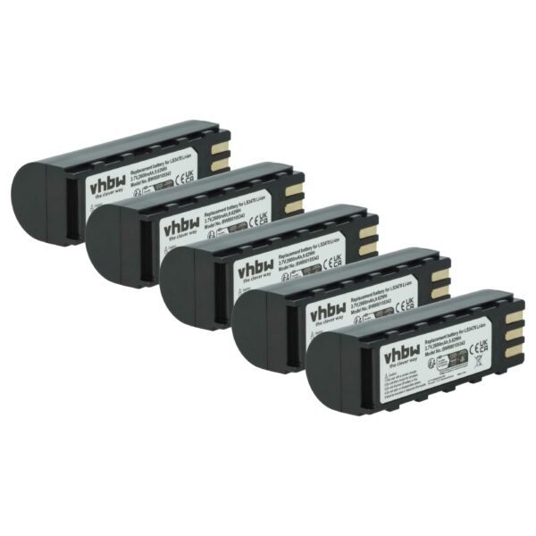 5x Bateria vhbw para Scanner Symbol Barcode POS - 2600 mAh 3.7 V