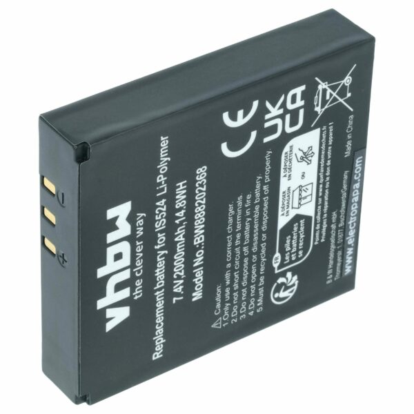 Bateria vhbw para Scanner Pax IS524, IS133 - 2000 mAh 7.4V