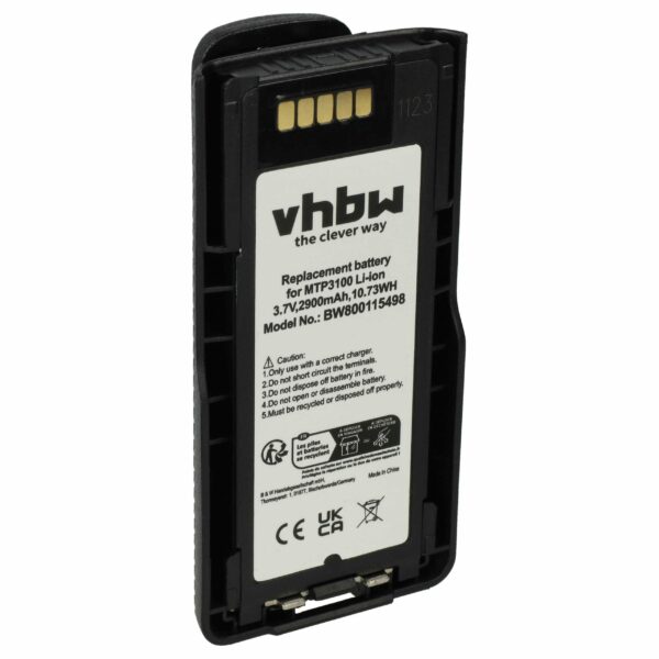 Bateria vhbw para Rádio Motorola NNTN8020B, NNTN8020AC, NNTN8023, NNTN8020A, NNTN8020 - 2900 mAh 3.7 V Li-Ion
