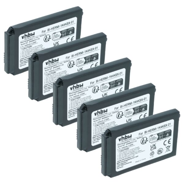 5x Baterias vhbw para telefone Cisco 7925, 7926 (1500 mAh, 3.7 V, Li-Ion)