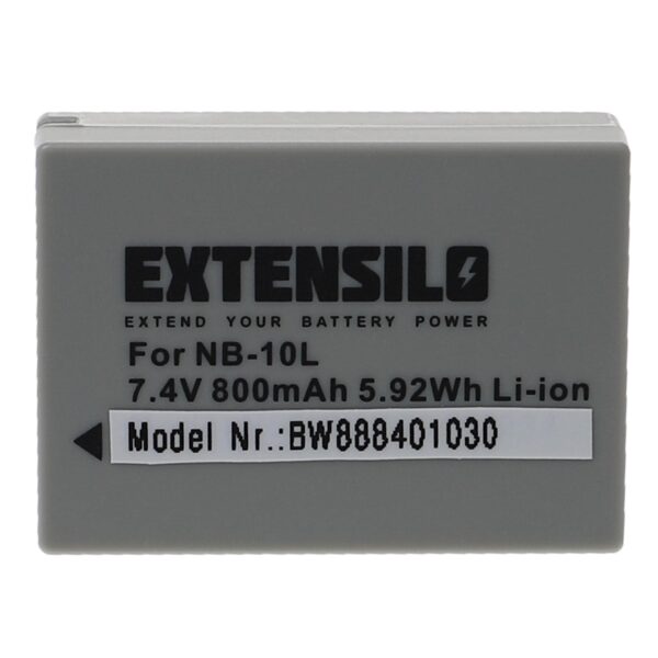 Bateria de substituição para Canon NB-10L - 800mAh, 7.4V, Li-Ion EXTENSILO