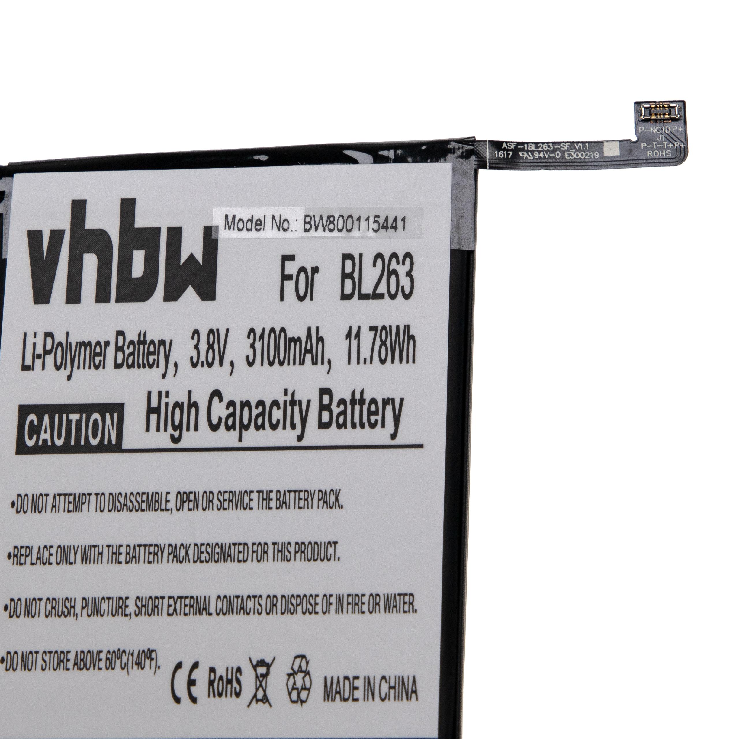 Bateria de Telemóvel vhbw para Lenovo BL263 - 3100 mAh 3.85 V Li-polymer - Image 3