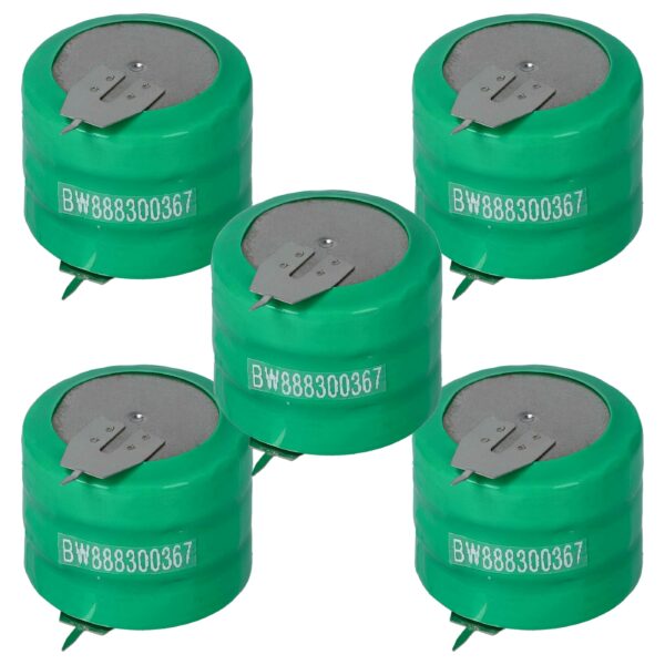 5x Pilhas Botão Recarregáveis V250H NiMH 250 mAh 3.6V para Modelos de Construção, Lâmpadas Solares e outros - vhbw