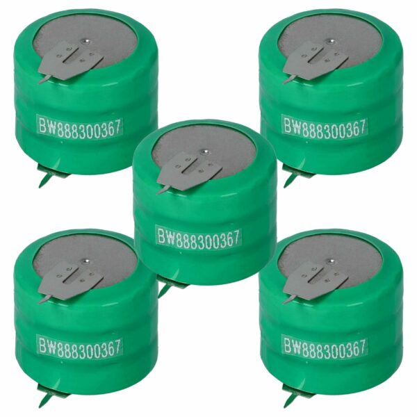 5x Pilhas Botão Recarregáveis V250H NiMH 250 mAh 3.6V para Modelos de Construção, Lâmpadas Solares e outros - vhbw
