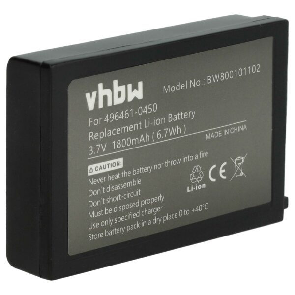 Bateria vhbw para Nippon / Denso Barcode Scanner POS 1800 mAh 3.7 V (BT-20L)