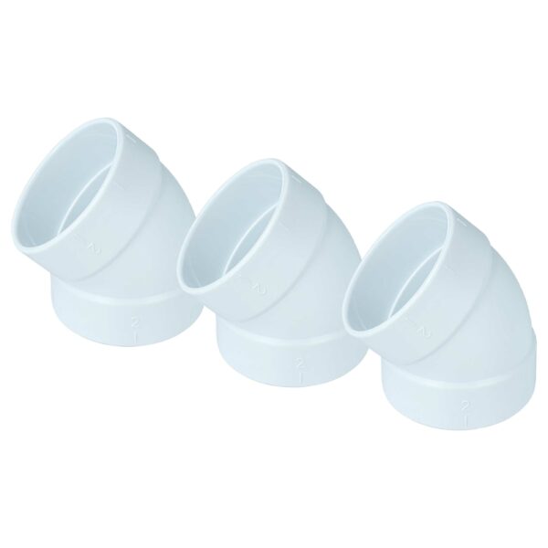 Cotovelo de Mangueira 45° para Aspiradores Centralizados - 68 mm vhbw (Pack 3x)