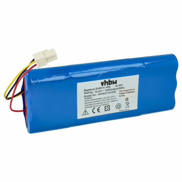 Bateria de substituição vhbw para Samsung SAM14.49B - 3000mAh, 14.4V, NiMH