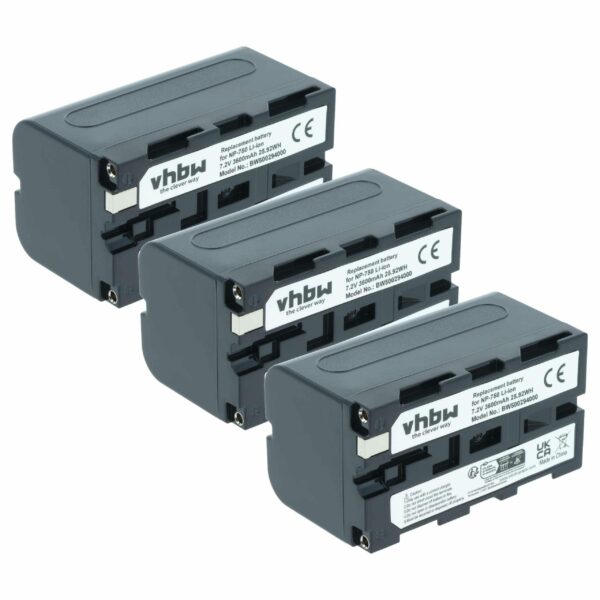 Bateria vhbw 3600 mAh 7.2V Li-Ion para câmaras Grundig BP-10, BP-9, BP-8 (Pack 3)